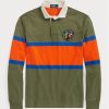 Olive Men’s Ralph Lauren Classic Fit Striped Rugby Polo Shirts