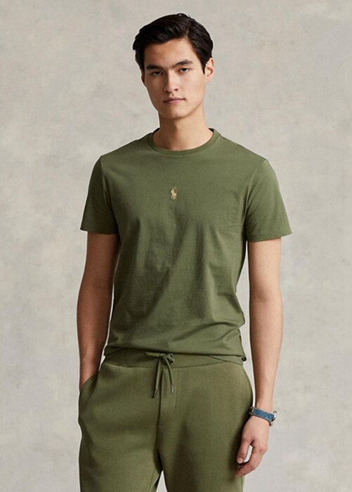 Olive Men’s Ralph Lauren Custom Slim Fit Crewneck T Shirts Olive Men’s Ralph Lauren Custom Slim Fit Crewneck T Shirts