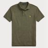 Olive Men’s Ralph Lauren Custom Slim Fit Mesh Polo Shirts