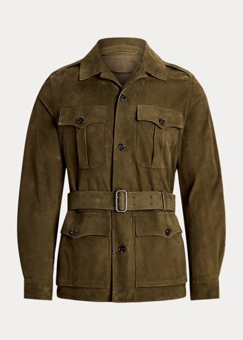 Olive Men’s Ralph Lauren Suede Belted Jackets Olive Men’s Ralph Lauren Suede Belted Jackets