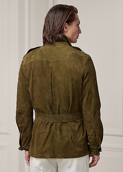 Olive Men’s Ralph Lauren Suede Belted Jackets Olive Men’s Ralph Lauren Suede Belted Jackets