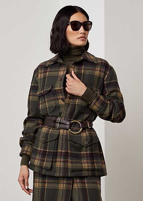 Olive Women’s Ralph Lauren Andrya Plaid Jackets Olive Women’s Ralph Lauren Andrya Plaid Jackets