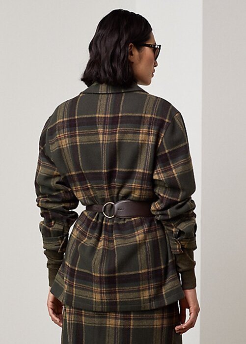 Olive Women’s Ralph Lauren Andrya Plaid Jackets Olive Women’s Ralph Lauren Andrya Plaid Jackets