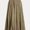 Olive Women’s Ralph Lauren Arnav Pleated Broken-Twill Skirts Olive Women’s Ralph Lauren Arnav Pleated Broken-Twill Skirts