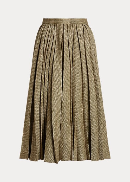 Olive Women’s Ralph Lauren Arnav Pleated Broken-Twill Skirts Olive Women’s Ralph Lauren Arnav Pleated Broken-Twill Skirts