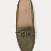 Olive Women’s Ralph Lauren Brynn Suede Driver Flat Shoes