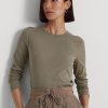 Olive Women’s Ralph Lauren Cotton-Blend Long-Sleeve Tops