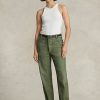 Olive Women’s Ralph Lauren Cotton Sateen Utility Pants
