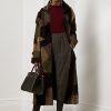 Olive Women’s Ralph Lauren Harmon Patchwork Shearling Coats
