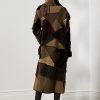 Olive Women’s Ralph Lauren Harmon Patchwork Shearling Coats