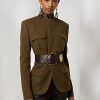Olive Women’s Ralph Lauren Rhodri Wool-Blend Twill Jackets