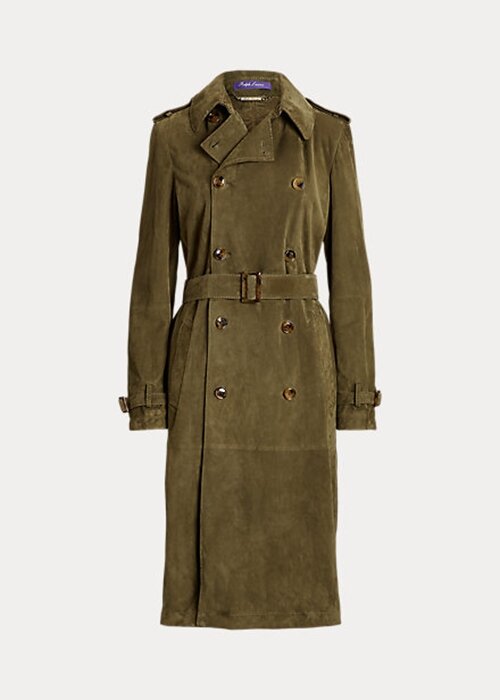 Olive Women’s Ralph Lauren Romilly Lamb-Suede Coats Olive Women’s Ralph Lauren Romilly Lamb-Suede Coats