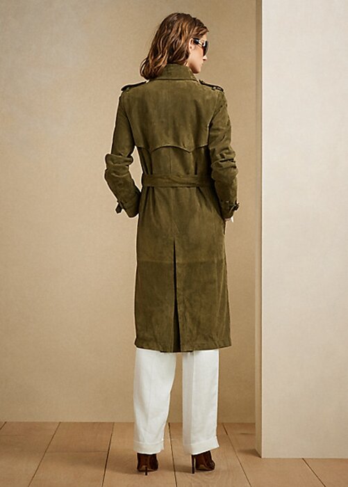 Olive Women’s Ralph Lauren Romilly Lamb-Suede Coats Olive Women’s Ralph Lauren Romilly Lamb-Suede Coats