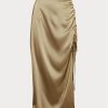 Olive Women’s Ralph Lauren Ruched Tie-detail Satin Skirts Olive Women’s Ralph Lauren Ruched Tie-detail Satin Skirts