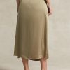Olive Women’s Ralph Lauren Ruched Tie-detail Satin Skirts Olive Women’s Ralph Lauren Ruched Tie-detail Satin Skirts