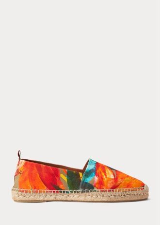 Orange Men’s Ralph Lauren Bowsworth Floral Linen Espadrille