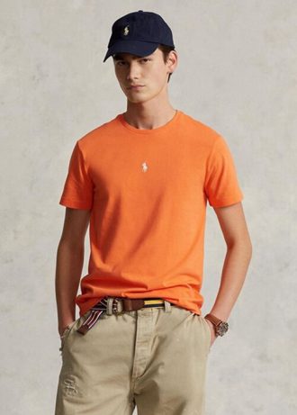 Orange Men’s Ralph Lauren Custom Slim Fit Crewneck  T Shirts