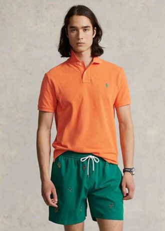Orange Men’s Ralph Lauren Custom Slim Fit Mesh Polo Shirts