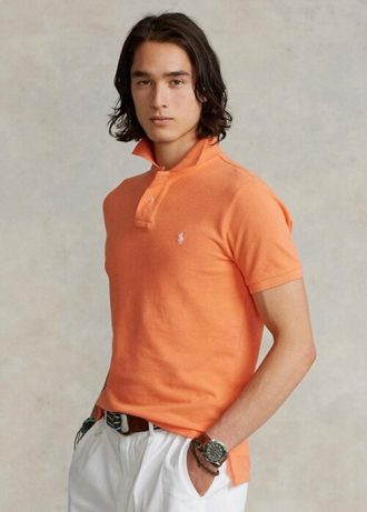 Orange Men’s Ralph Lauren Custom Slim Fit Mesh Polo Shirts