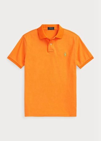Orange Men’s Ralph Lauren Custom Slim Fit Mesh Polo Shirts