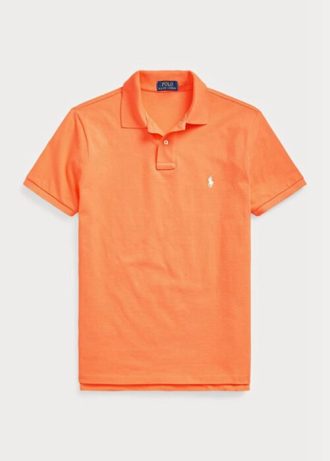Orange Men’s Ralph Lauren Custom Slim Fit Mesh Polo Shirts