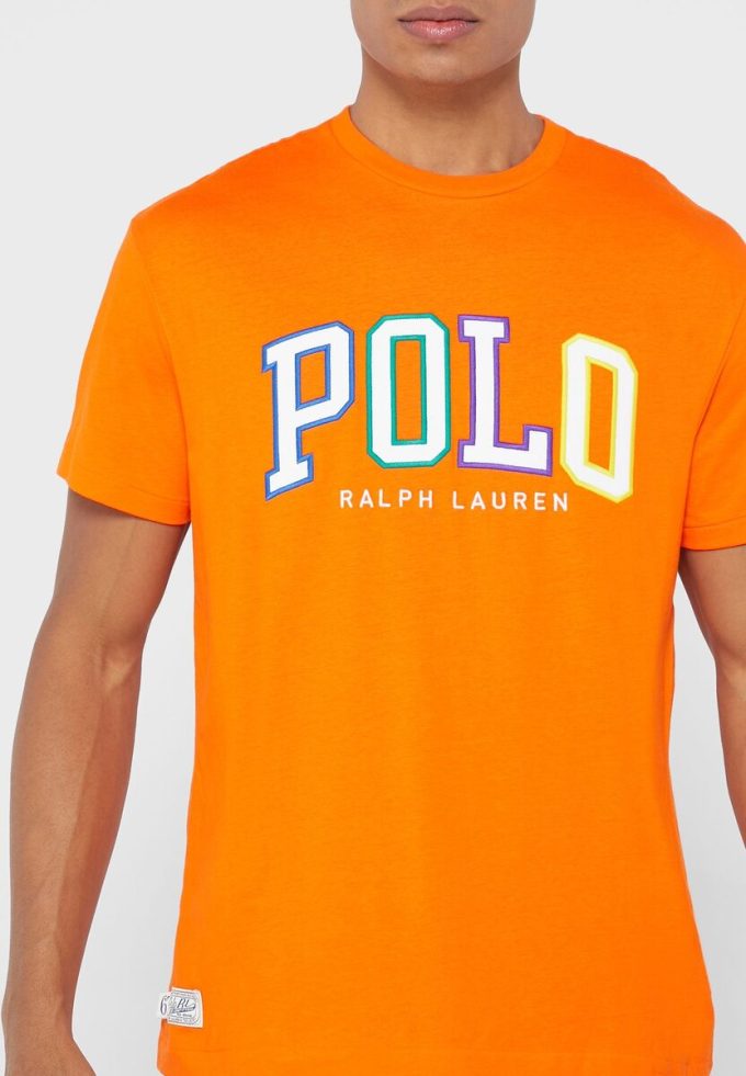 Orange Men’s Ralph Lauren Logo Crew Neck T Shirts Orange Men’s Ralph Lauren Logo Crew Neck T Shirts