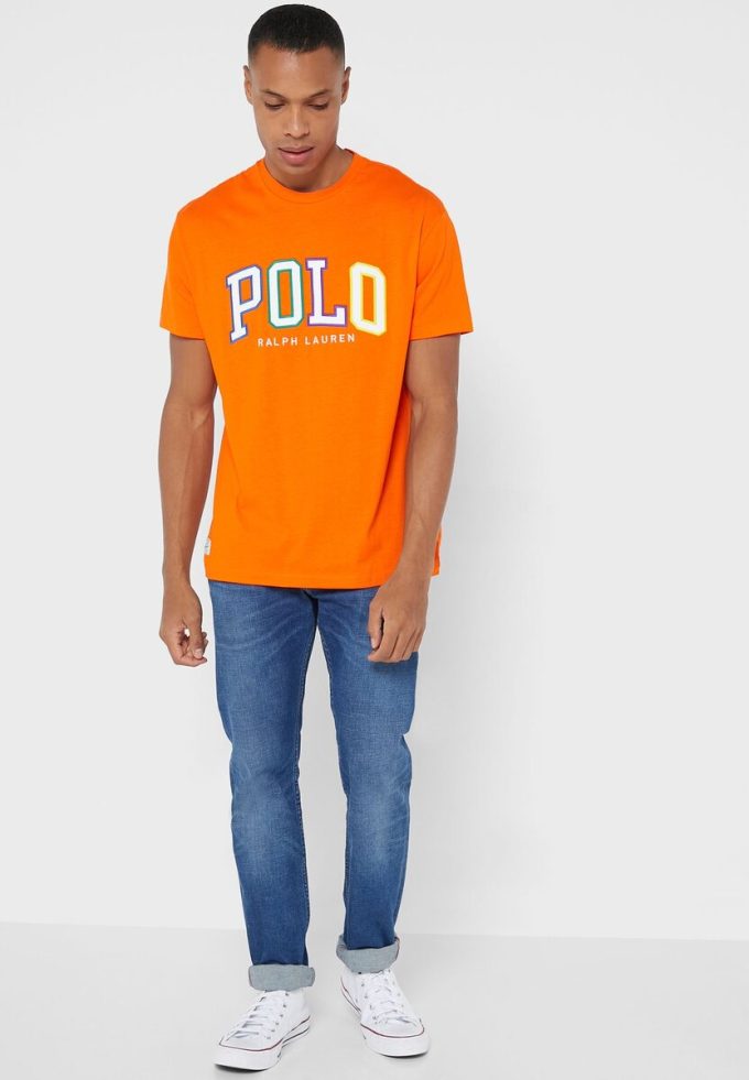 Orange Men’s Ralph Lauren Logo Crew Neck T Shirts Orange Men’s Ralph Lauren Logo Crew Neck T Shirts