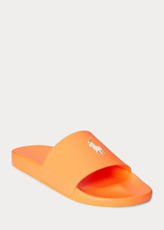 Orange / White Men’s Ralph Lauren Signature Pony Slippers