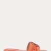 Orange Women’s Ralph Lauren Alegra Crocodile-Embossed Leather Flat Shoes