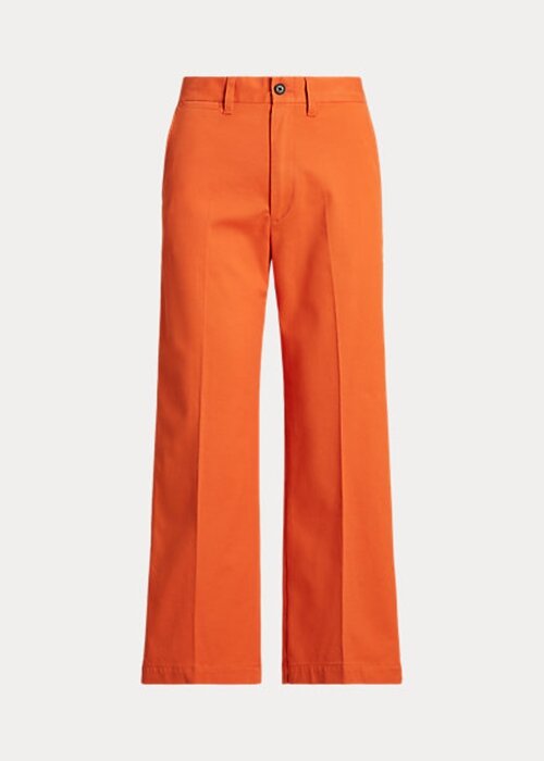 Orange Women’s Ralph Lauren Chino Wide-Leg Pants Orange Women’s Ralph Lauren Chino Wide-Leg Pants