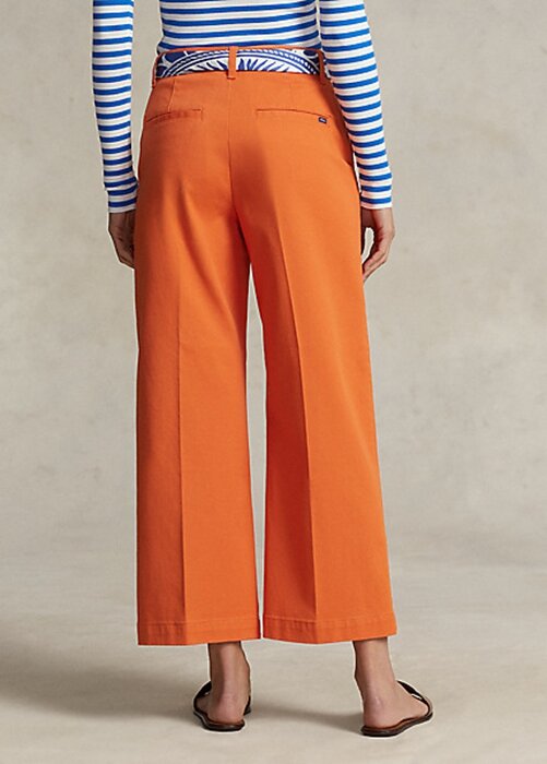 Orange Women’s Ralph Lauren Chino Wide-Leg Pants Orange Women’s Ralph Lauren Chino Wide-Leg Pants