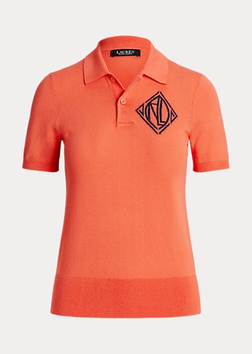 Orange Women’s Ralph Lauren Jersey Polo Shirts Orange Women’s Ralph Lauren Jersey Polo Shirts