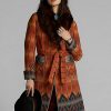 Orange Women’s Ralph Lauren Shearling-Collar Jacquard Coats