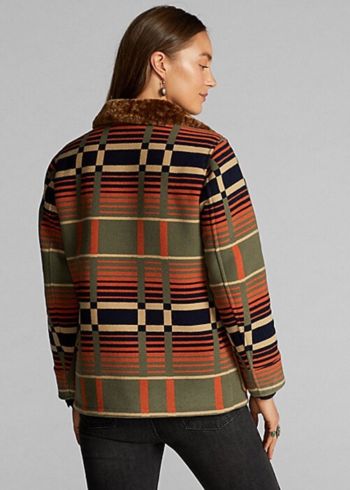 Orange Women’s Ralph Lauren Shearling-Collar Jacquard Jackets Orange Women’s Ralph Lauren Shearling-Collar Jacquard Jackets