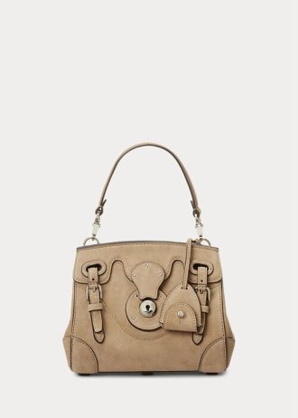 Pale Honey Women’s Ralph Lauren Calf-Suede Soft Ricky 18 Handbag