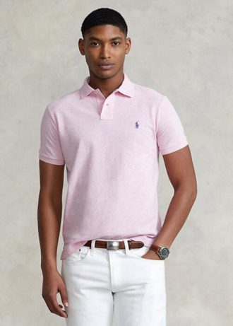 Pink Men’s Ralph Lauren Custom Slim Fit Mesh Polo Shirts