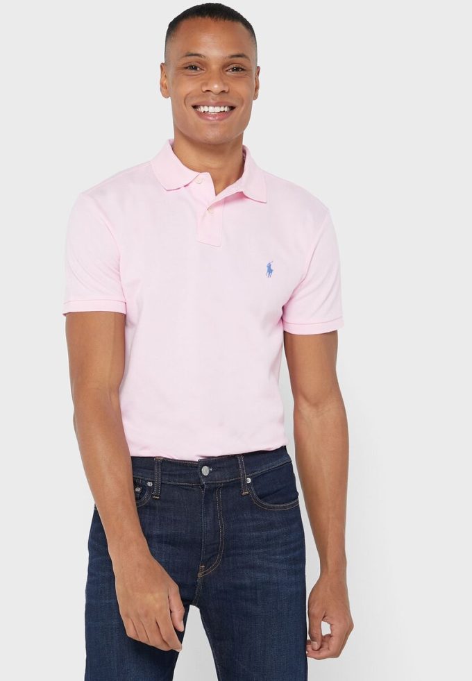 Pink Men’s Ralph Lauren Essential Slim fit Polo Shirts