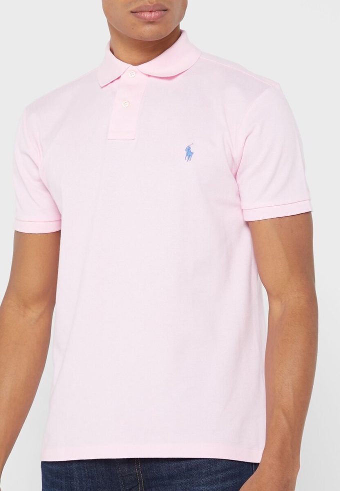 Pink Men’s Ralph Lauren Essential Slim fit Polo Shirts