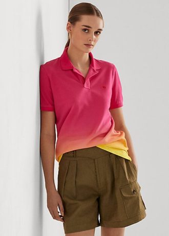 Pink / Orange / Yellow Women’s Ralph Lauren Dip-Dyed Piqué Polo Shirts Pink / Orange / Yellow Women’s Ralph Lauren Dip-Dyed Piqué Polo Shirts