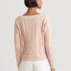 Pink Women’s Ralph Lauren Aran-Knit Cotton Boatneck Sweaters