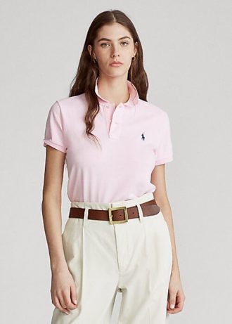 Pink Women’s Ralph Lauren Classic Fit Mesh Polo Shirts