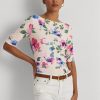 Pink Women’s Ralph Lauren Floral Stretch Cotton T Shirts Pink Women’s Ralph Lauren Floral Stretch Cotton T Shirts