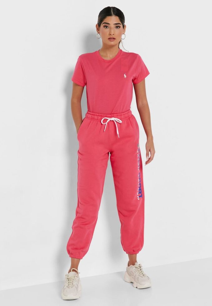 Pink Women’s Ralph Lauren High Waist Ankle Sweatpants