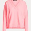 Pink Women’s Ralph Lauren Jersey V-Neck Pullover Sweatshirts Pink Women’s Ralph Lauren Jersey V-Neck Pullover Sweatshirts