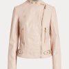 Pink Women’s Ralph Lauren Lambskin Moto Jackets Pink Women’s Ralph Lauren Lambskin Moto Jackets