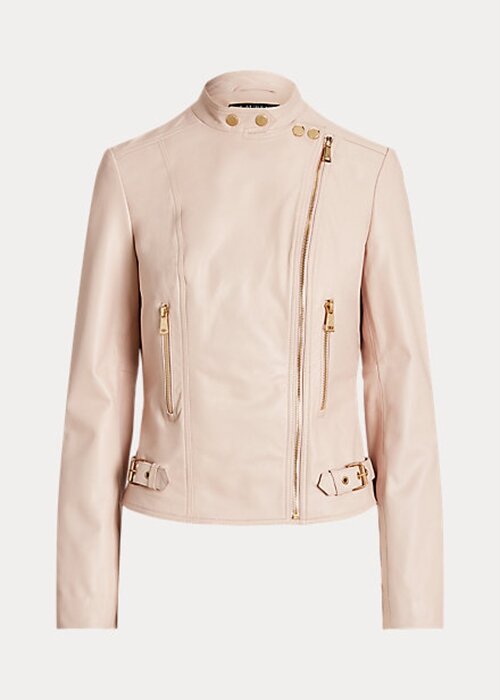 Pink Women’s Ralph Lauren Lambskin Moto Jackets Pink Women’s Ralph Lauren Lambskin Moto Jackets