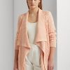 Pink Women’s Ralph Lauren Linen-Cotton Cable-Knit Cardigan Sweaters