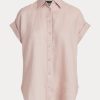 Pink Women’s Ralph Lauren Linen Dolman-Sleeve Shirts Pink Women’s Ralph Lauren Linen Dolman-Sleeve Shirts