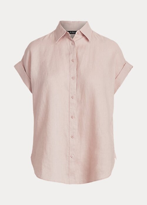 Pink Women’s Ralph Lauren Linen Dolman-Sleeve Shirts Pink Women’s Ralph Lauren Linen Dolman-Sleeve Shirts