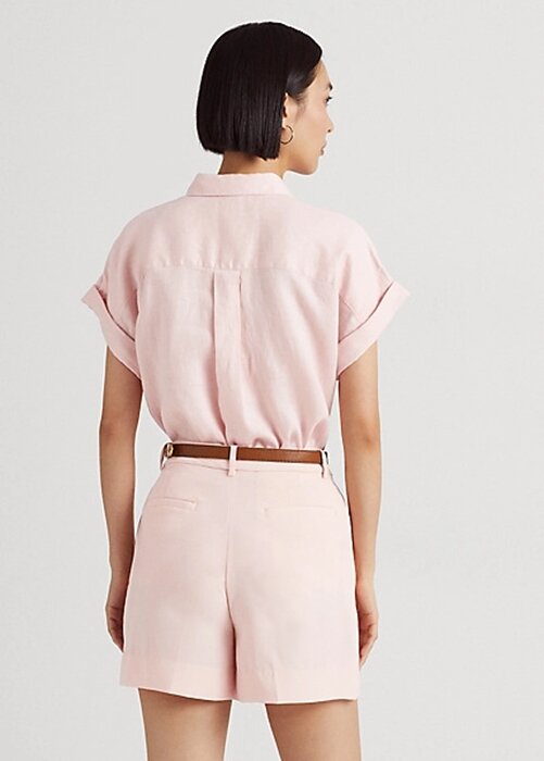 Pink Women’s Ralph Lauren Linen Dolman-Sleeve Shirts Pink Women’s Ralph Lauren Linen Dolman-Sleeve Shirts